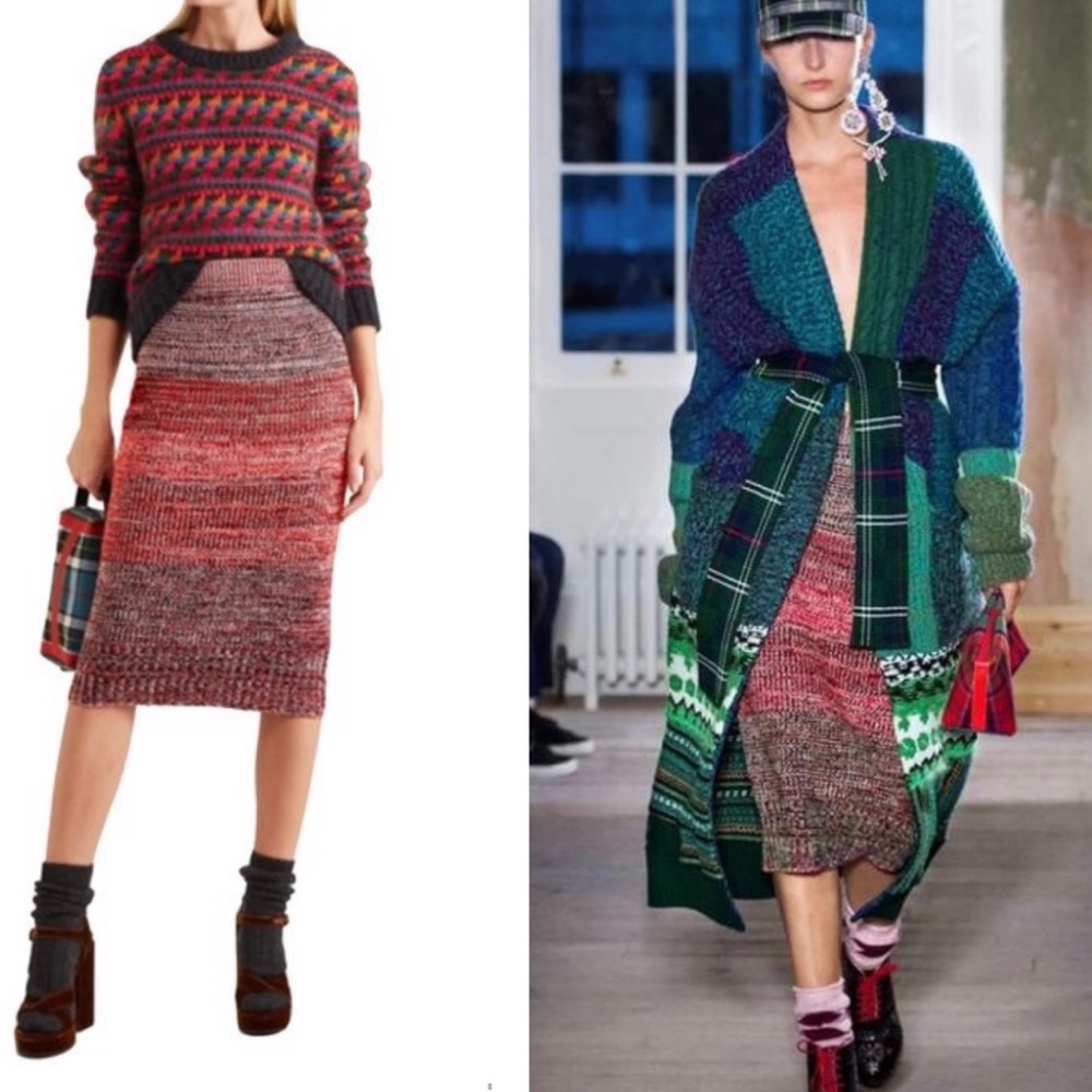 BURBERRY CHUNKY KNIT SKIRT, GREAT LAYERING PIECE FOR A FUN LOOK